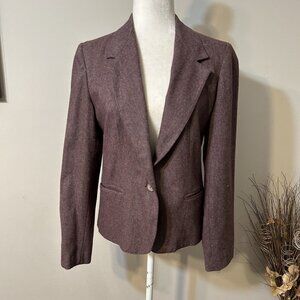 VINTAGE GILMOR WOMEN'S WOOL BLAZER JACKET SINGLE BREASTED PURPLE SIZE 13/14